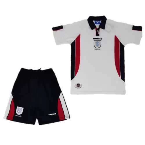 Retro England Kids Replica Home Jersey and Shorts - World Cup 1998