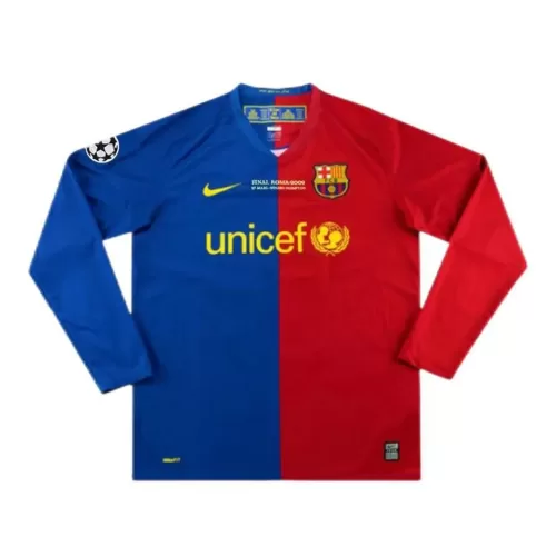 Barcelona #10 Messi UCL Final Authentic Retro Long Sleeve Home 2008/09