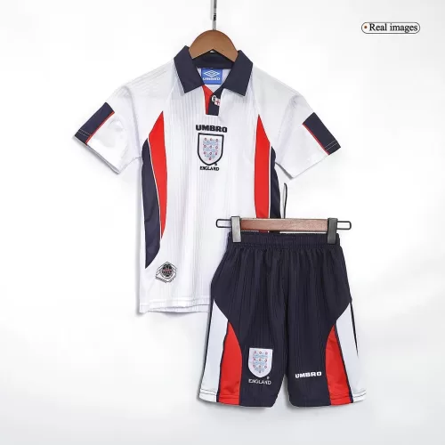 Retro England Kids Replica Home Jersey and Shorts - World Cup 1998