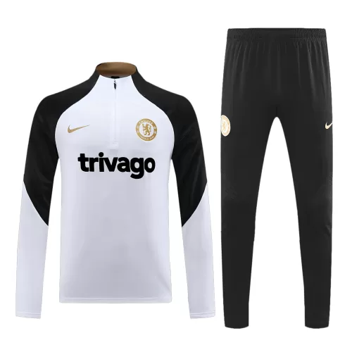 Chelsea 2023/24 White Zipper Sweatshirt Kit - Ultimate Fan Collection