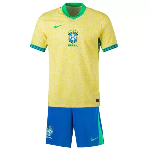 2024 Brazil Kids Home Jersey and Shorts - Shop Now!