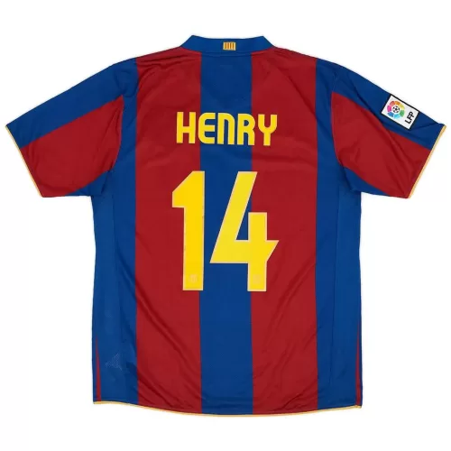 Thierry Henry #14 Barcelona Retro Soccer Jersey - 50th Anniversary 2007/2008 Home Kit