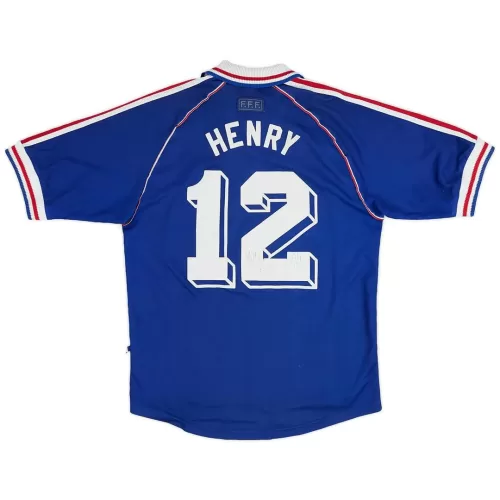 Thierry Henry #12 France 1998 Home Jersey