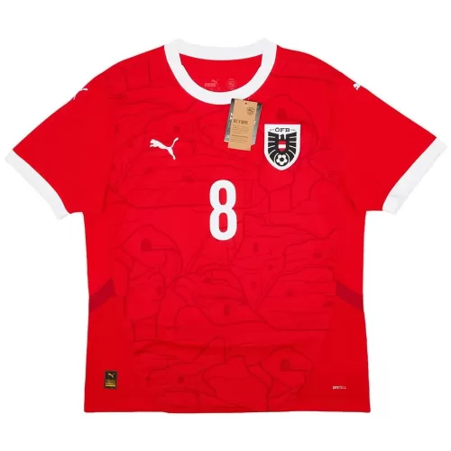 Austria 2024 Home Jersey with Alaba #8 - Euro 2024