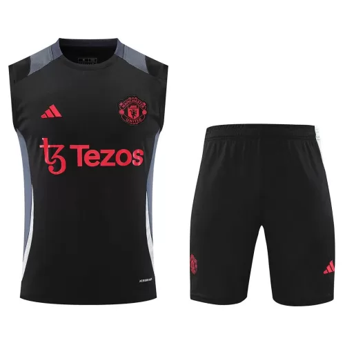 Manchester United Black 2025 Sleeveless Training Kit