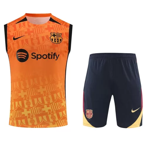 2024 Barcelona Sleeveless Training Kit in Orange Color