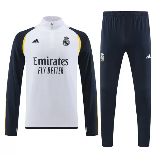 2023/24 White Real Madrid Zippered Sweatsuit Kit (Top + Bottoms)