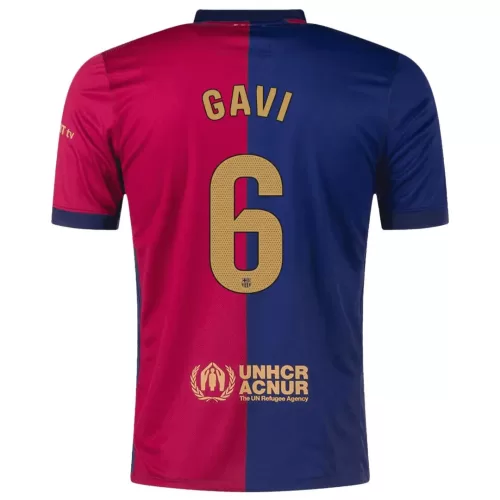 Barcelona Home Soccer Jersey 2024/25 - GAVI #6 Official Merchandise