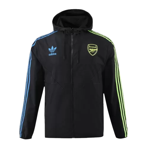 Black Arsenal Windbreaker Hoodie Jacket 2023/24