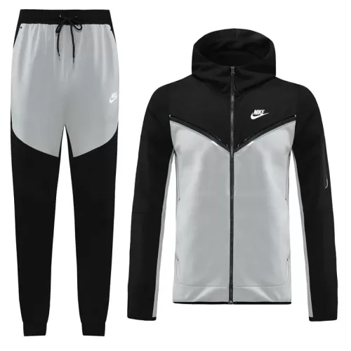 2022 Gray and Black Custom Hoodie Training Kit (Jacket + Pants)