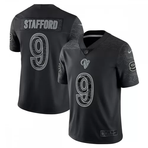 Los Angeles Rams Matthew Stafford Nike Reflection Limited Black Jersey