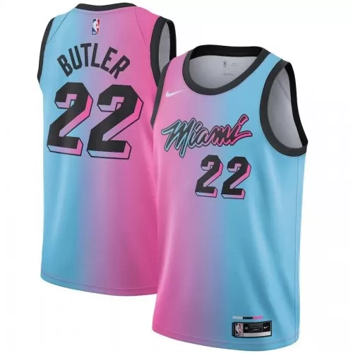 Jimmy Butler Miami Heat #22 Blue and Pink 2020-2021 City Edition Swingman Jersey - Shop Now