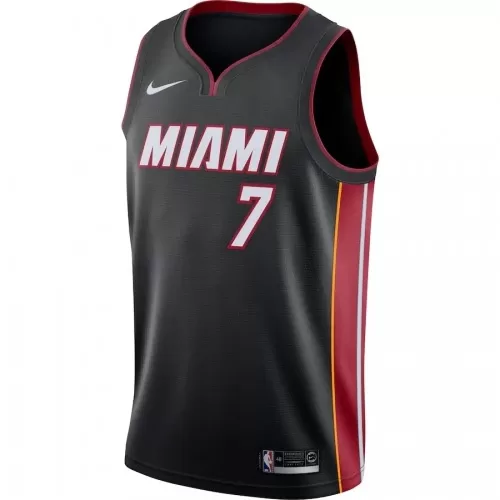 Authentic NBA Apparel: Miami Heat Goran Dragic #7 Nike Black Swingman Jersey - Icon Edition for Men