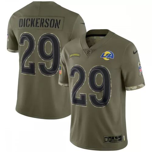 Los Angeles Rams Eric Dickerson Salute To Service 2022 Retired Player Jersey - Olive Green