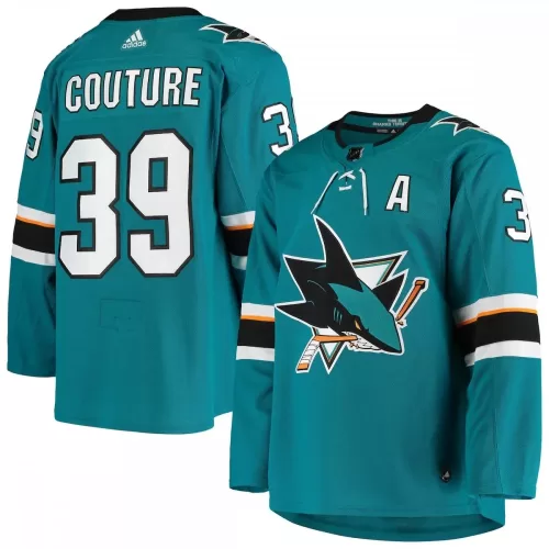 San Jose Sharks Logan Couture Teal Home Authentic Alternate Captain Player Jersey by adidas