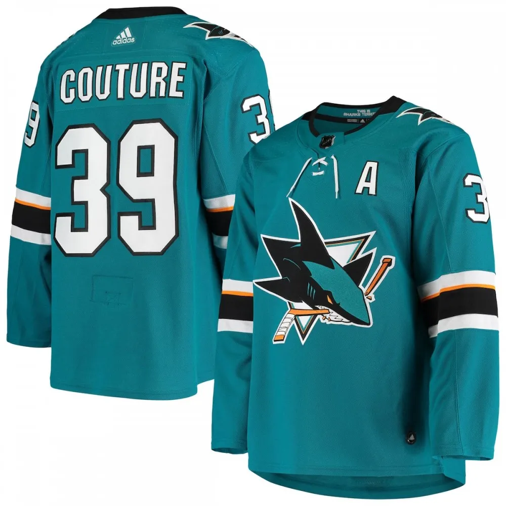 San Jose Sharks Logan Couture Teal Home Authentic Alternate Captain Player Jersey by adidas