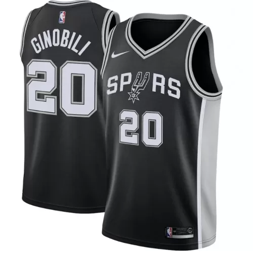 San Antonio Spurs Manu Ginobili #20 Black Nike 2020/21 Swingman Jersey