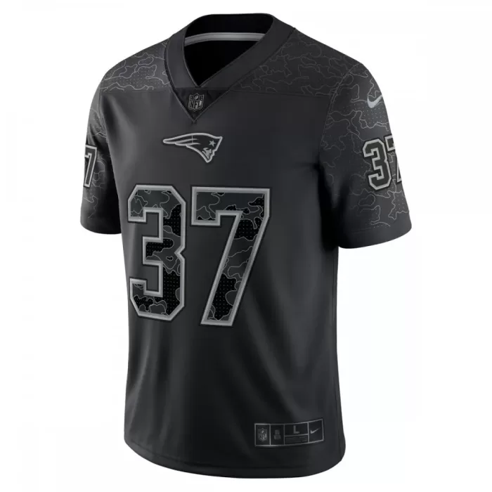 New England Patriots Damien Harris Black Reflective Limited Jersey