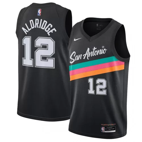 San Antonio Spurs LaMarcus Aldridge #12 Nike Black City Edition 20/21 Swingman Jersey for Men