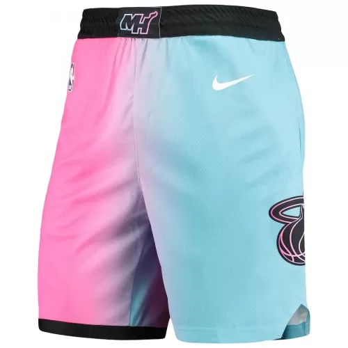 Miami Heat Nike 2020/21 City Edition Swingman Shorts in Pink and Light Blue