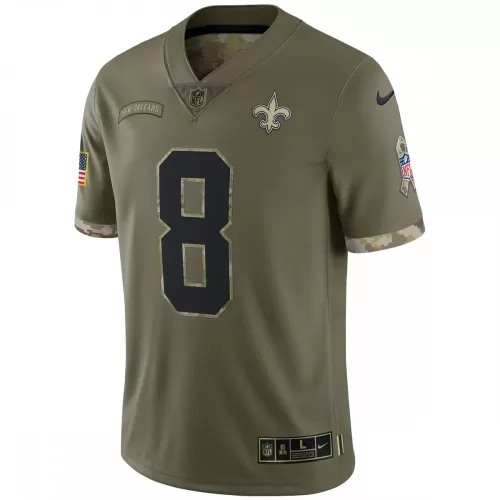 2022 Archie Manning New Orleans Saints Salute To Service Retired Player Limited Jersey - Olive