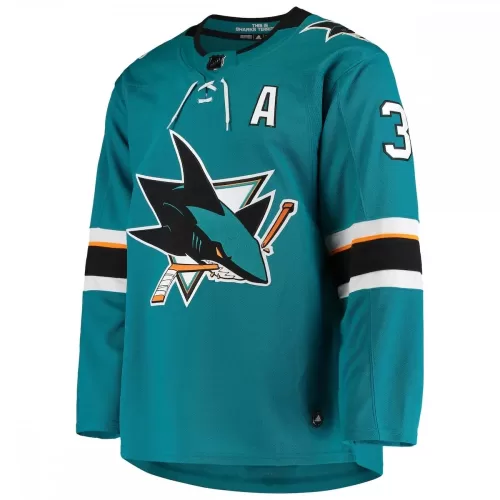 San Jose Sharks Logan Couture Teal Home Authentic Alternate Captain Player Jersey by adidas