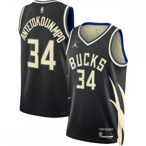 2022/23 Giannis Antetokounmpo Milwaukee Bucks Black Statement Edition Swingman Jersey by Jordan Brand