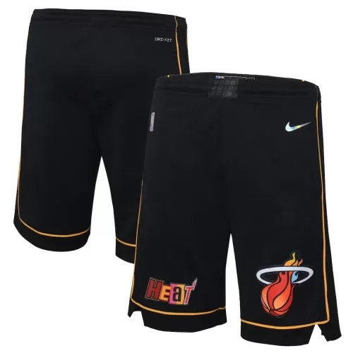 Miami Heat Nike Black 2021/22 Courtside Swingman NBA Shorts