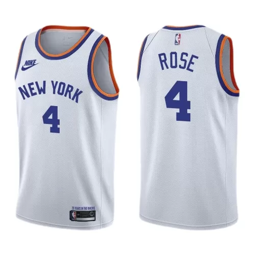 2021/22 Men's New York Knicks D. Rose #4 White Swingman Jersey - Classic Edition