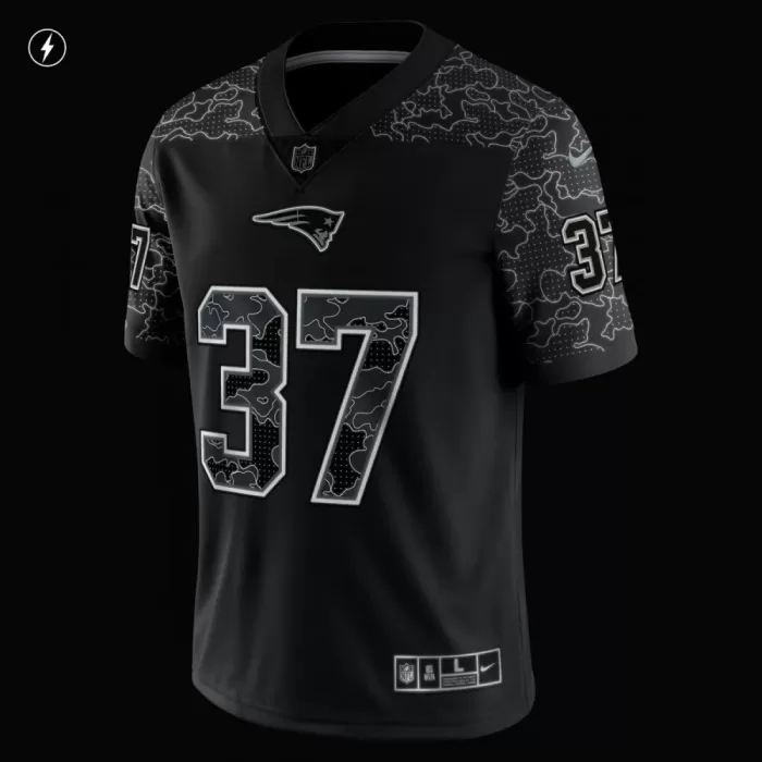 New England Patriots Damien Harris Black Reflective Limited Jersey