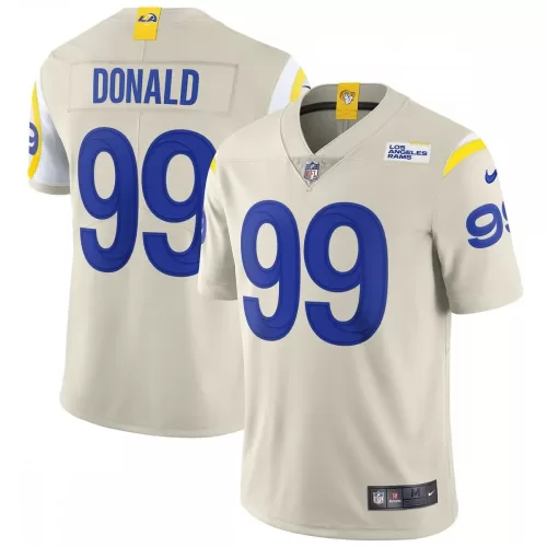 Los Angeles Rams Aaron Donald Nike Vapor Limited Jersey in Bone Color