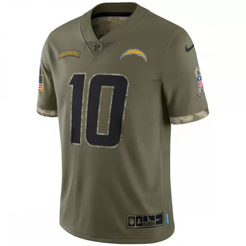 Los Angeles Chargers Justin Herbert 2022 Salute To Service Limited Jersey - Olive | Nike