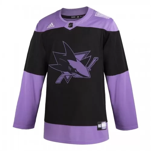 San Jose Sharks Logan Couture #39 Black Hockey Fights Cancer Practice Jersey - Men's adidas