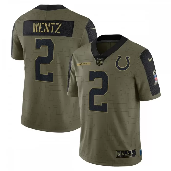 Carson Wentz Indianapolis Colts 2021 Salute To Service Limited Player Jersey - Olive | Nike