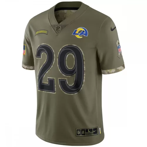 Los Angeles Rams Eric Dickerson Salute To Service 2022 Retired Player Jersey - Olive Green