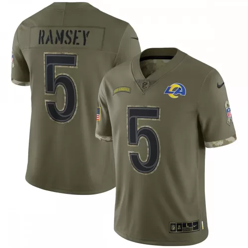 Jalen Ramsey Los Angeles Rams Nike 2022 Salute To Service Limited Jersey - Olive Green