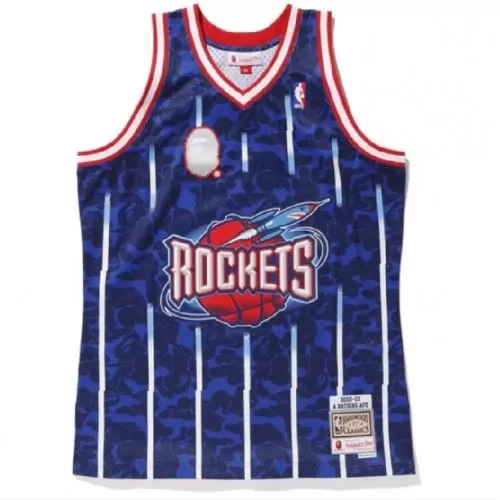 BAPE x Throwback Rockets ABC Navy Basketball Swingman Jersey