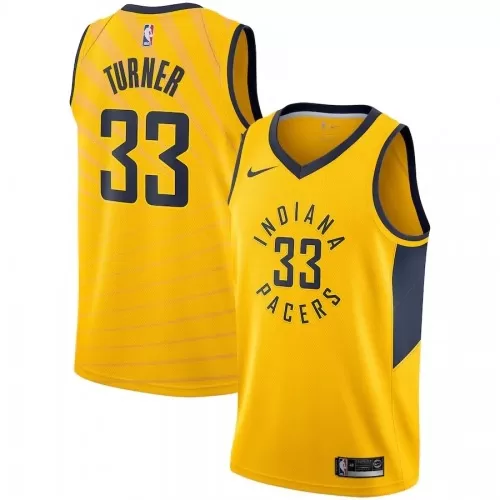 Men's Indiana Pacers Myles Turner #33 Gold Nike Replica Swingman Jersey - Statement Edition for Sale