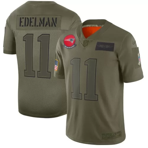 New England Patriots Julian Edelman Nike 2019 Salute to Service Limited Jersey - Men's Olive Green