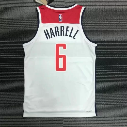 2021/22 White Association Edition Men's Nike Harrell #6 Washington Wizards Swingman NBA Jersey