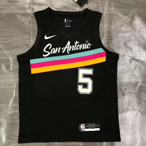 San Antonio Spurs Dejounte Murray #5 Men's Nike Black City Edition Swingman Jersey 2020/2021