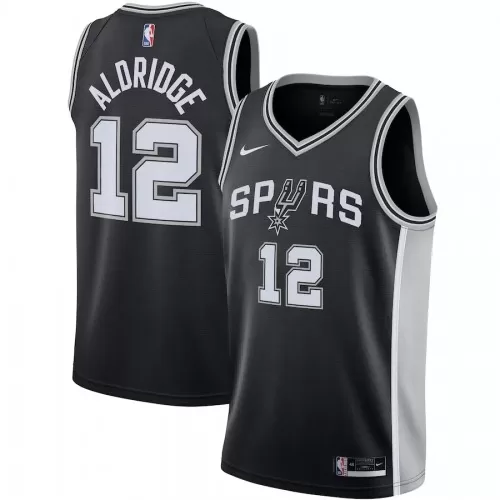 Nike Black 2020/21 San Antonio Spurs LaMarcus Aldridge #12 Men's Swingman Jersey - Icon Edition