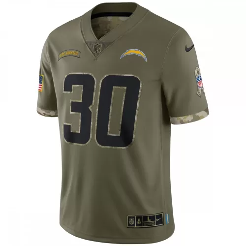 Austin Ekeler Los Angeles Chargers Nike 2022 Salute To Service Limited Jersey - Olive Green