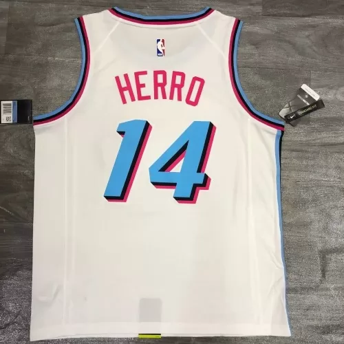 Men's NBA Miami Heat Tyler Herro #14 White Swingman Jersey - City Edition 2019-2020