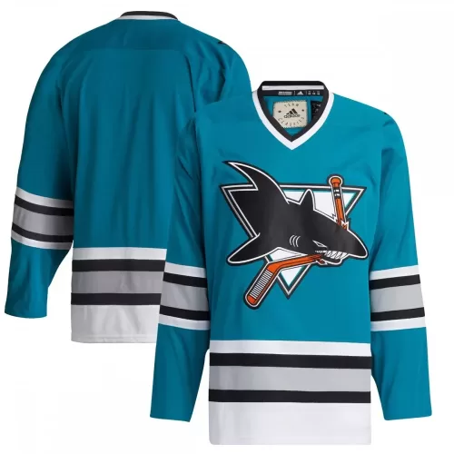 Adidas San Jose Sharks Teal Authentic Blank Jersey