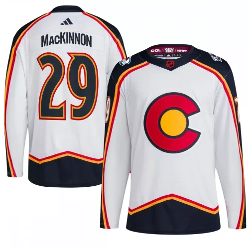 Nathan MacKinnon Colorado Avalanche Reverse Retro 2.0 Authentic Player White Jersey by adidas