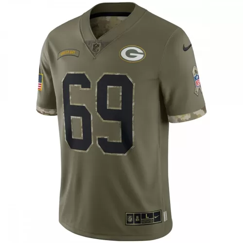 Nike Olive David Bakhtiari Green Bay Packers 2022 Salute to Service Limited Jersey