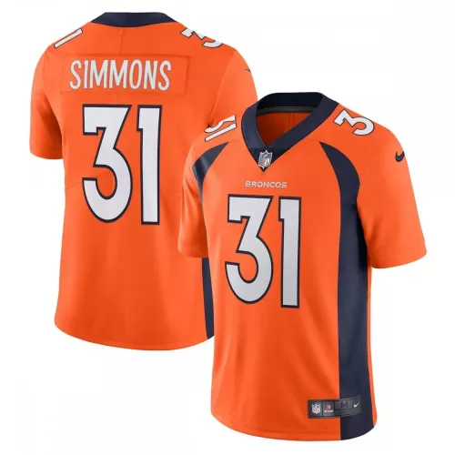 Denver Broncos Justin Simmons Nike Vapor Limited Orange Jersey