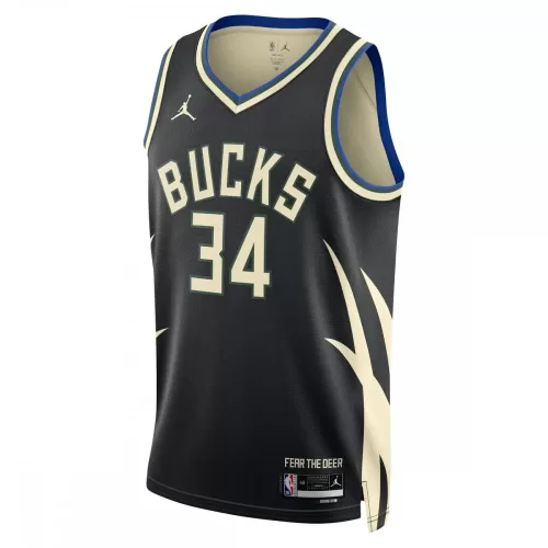 2022/23 Giannis Antetokounmpo Milwaukee Bucks Black Statement Edition Swingman Jersey by Jordan Brand