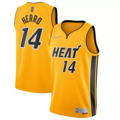 Miami Heat Tyler Herro #14 Nike Yellow Earned Edition Swingman Jersey